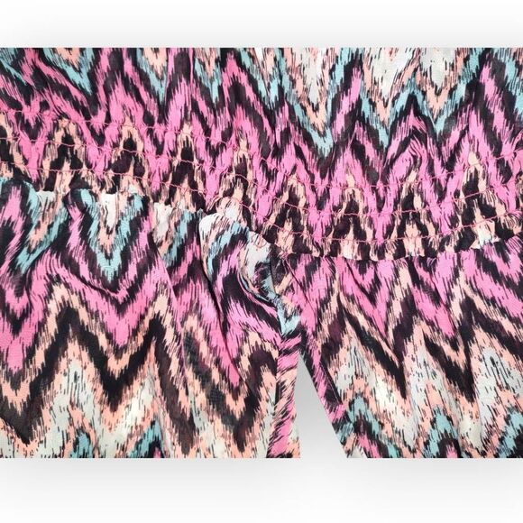 Miken Womens Swimsuit Cover Up Sz L Dress Tunic Pink Black Sheer Beachy Coastal - Picture 7 of 11